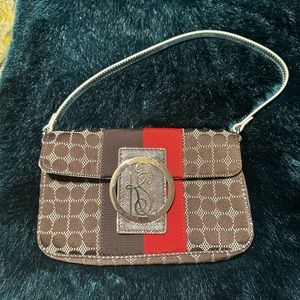 Kate Spade New York Dot Noelle Red/Brown/Silver Trim Small Handbag